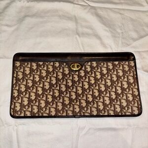 Vintage Christian Dior Trotter Monogram Clutch | Brown Canvas & Leather | France